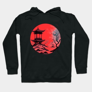 japanese pagoda with trees Hoodie